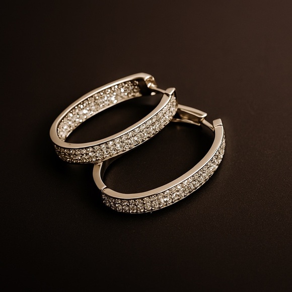 earrings Jewelry - Elegant – These sparkling hoop earrings have a refined and sophisticated look.